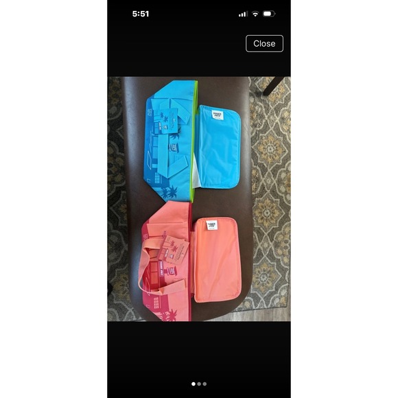 Trader Joe’s Other - PAIR of NWT Trader Joe's Insulated Cooler Mini Tote Bag Set of Coral & Blue